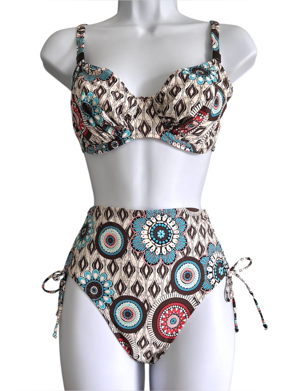 Fantasie Bra Sized Bikini Set Multicolor Underwire Swimwear 32DDD Top S Bottom